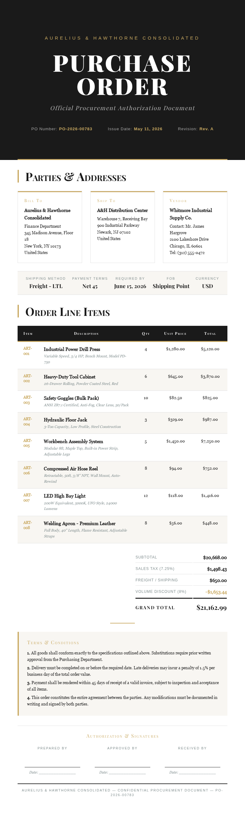 Editorial magazine Purchase Order